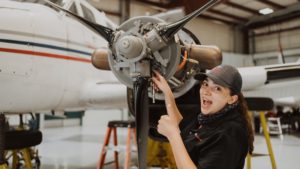 Pilots training in simulator