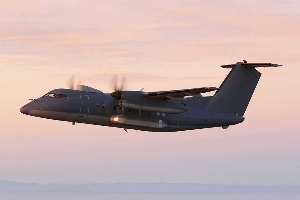 Modified DHC-8 200 in flight