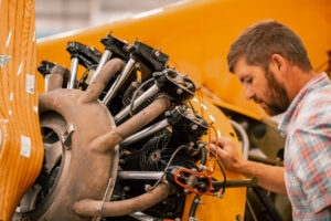 A&P working on Stearman engine