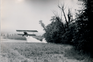 Chris Stoltzfus spraying crop