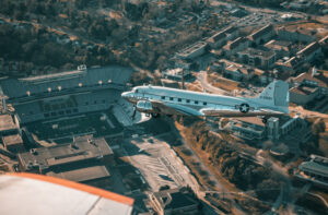Miss Virginia DC-3 over James Madison University