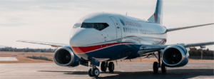 front 3/4 of Dynamic Aviation 737.